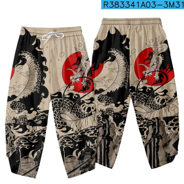 Japanese Dragon Samurai Kimono Pants