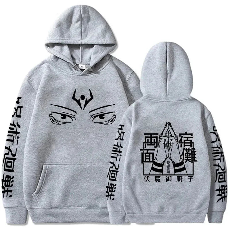 Japanese Anime Graphic Print Hoodie