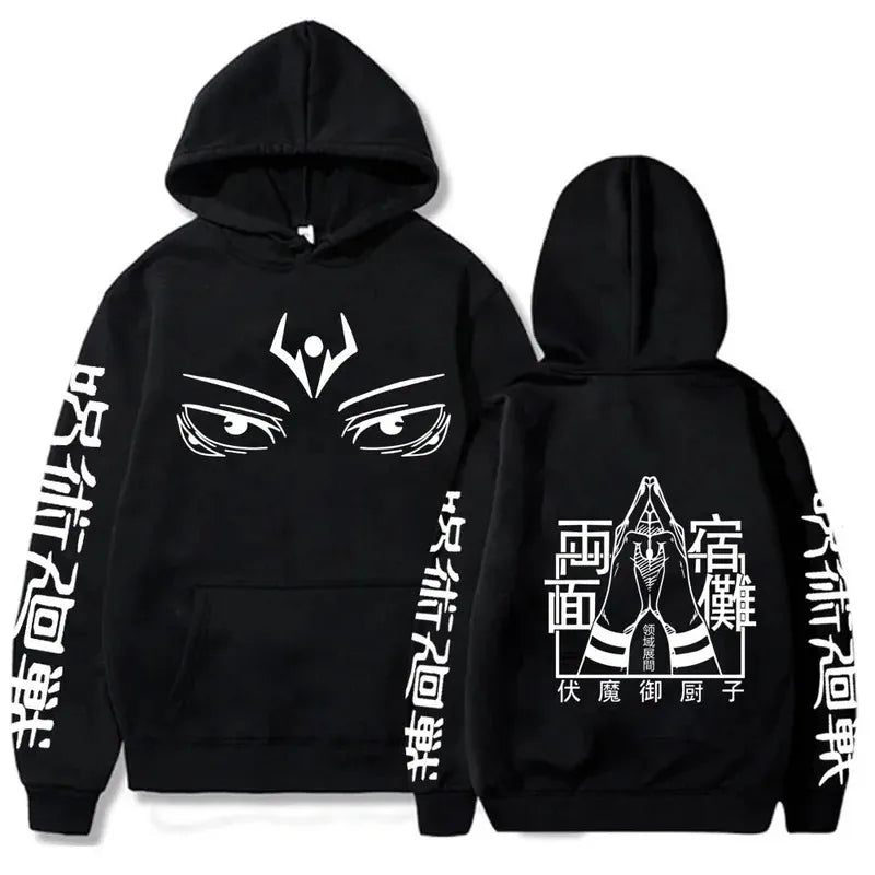 Japanese Anime Graphic Print Hoodie