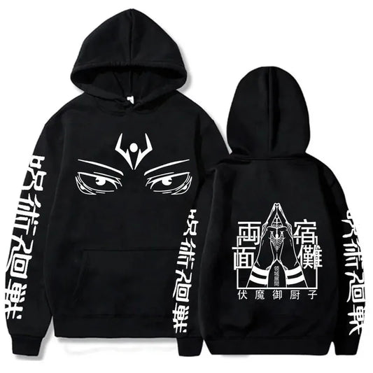 Japanese Anime Graphic Print Hoodie