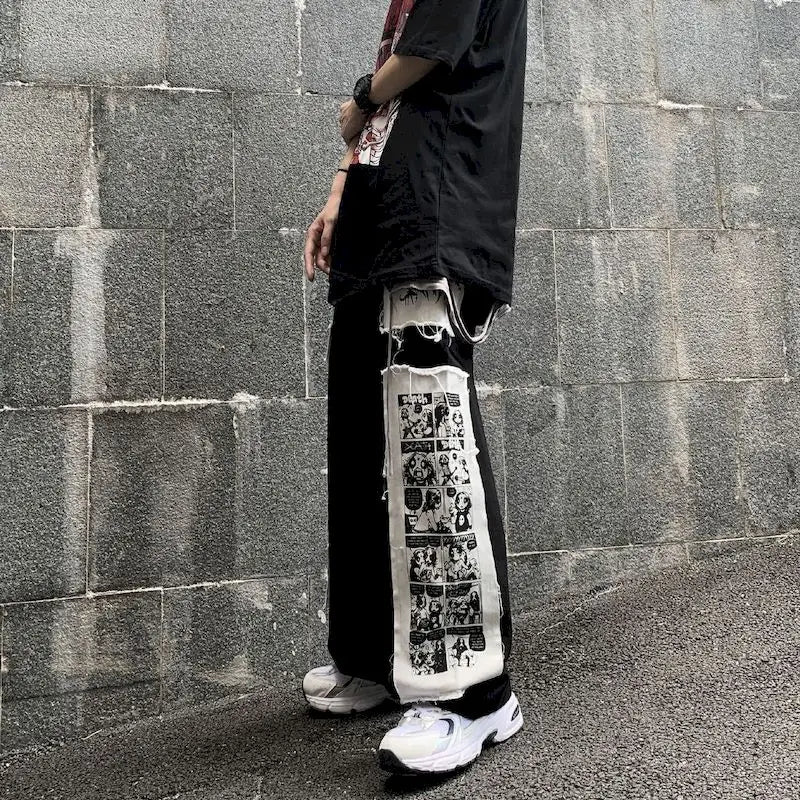 Gothic Anime Patch Cargo Pants