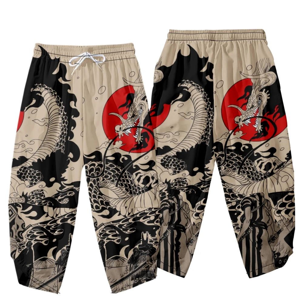 Japanese Dragon Samurai Kimono Pants