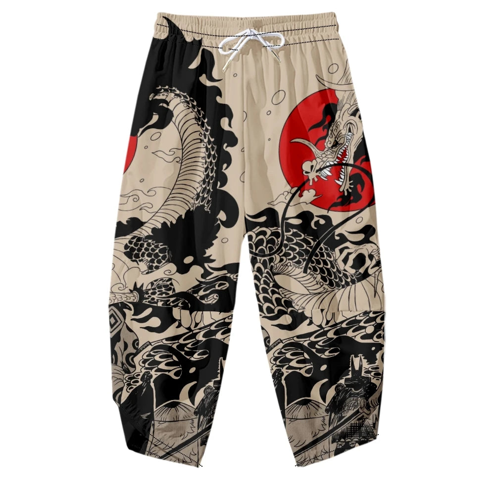 Japanese Dragon Samurai Kimono Pants
