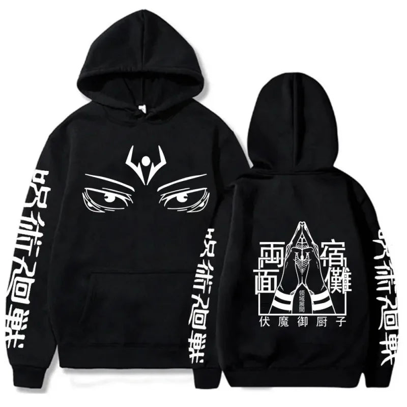 Japanese Anime Graphic Print Hoodie