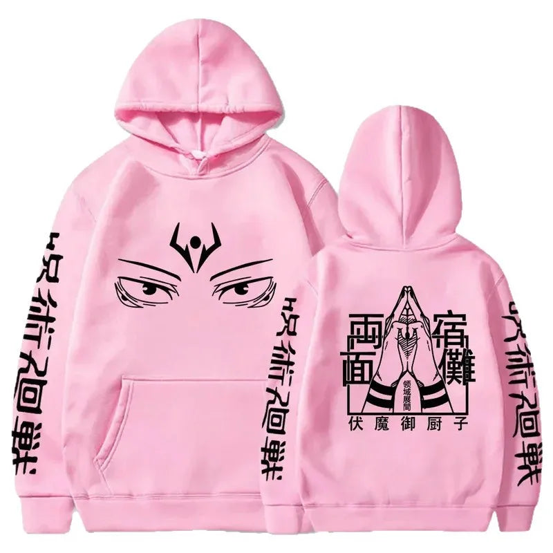 Japanese Anime Graphic Print Hoodie